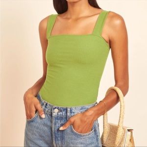 Reformation Canyon Knit Tank in Lime Green